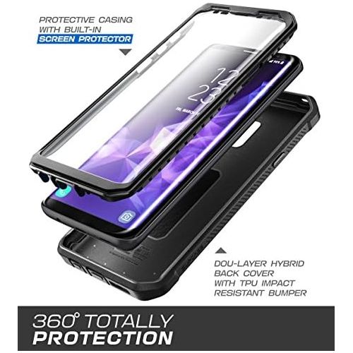  [아마존베스트]SUPCASE Unicorn Beetle Pro Series Case Designed for Samsung Galaxy S9+ Plus, with Built-In Screen Protector Full-body Rugged Holster Case for Galaxy S9+ Plus (2018 Release) (Black)