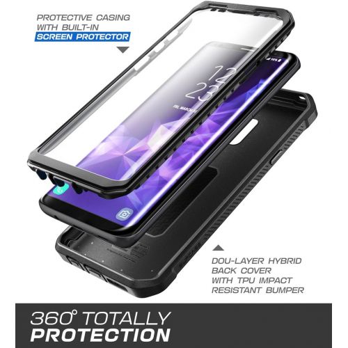  [아마존베스트]SUPCASE Unicorn Beetle Pro Series Case Designed for Samsung Galaxy S9+ Plus, with Built-In Screen Protector Full-body Rugged Holster Case for Galaxy S9+ Plus (2018 Release) (Black)