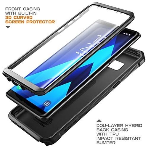  [아마존베스트]SUPCASE Unicorn Beetle Shield Series Case Designed for Galaxy Note 8, with Built-in Screen Protector Full-Body Rugged Holster Case for Galaxy Note 8 (2017 Release) (Black)