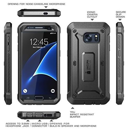  [아마존베스트]SUPCASE Unicorn Beetle Pro Series Case Designed for Galaxy S7, with Built-In Screen Protector Full-body Rugged Holster Case for Samsung Galaxy S7 (2016 Release) (Black/Black)