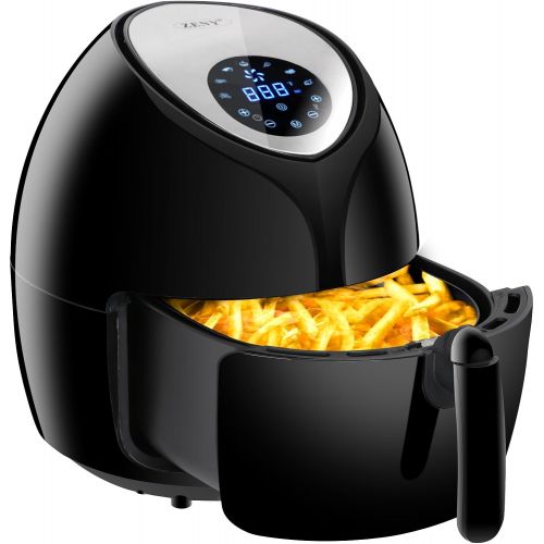  SUPER DEAL 5.8 Quarts Extra Large Hot Air Fryer 1800W XL with Recipes & CookBook, Digital LED Touch Display Featuring 7 Cooking Presets Menu, Timer and Temperature Control, 5.5 L C