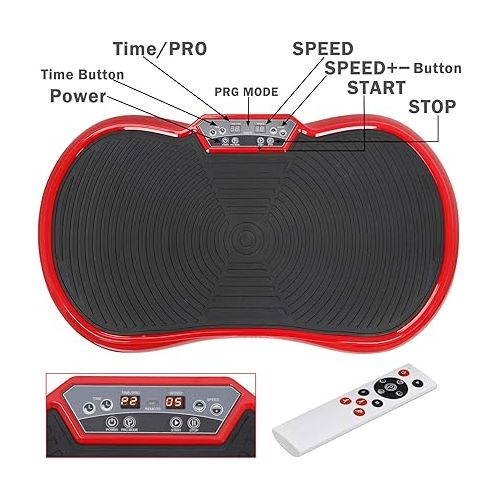  SUPER DEAL Pro Vibration Plate Exercise Machine - Whole Body Workout Vibration Fitness Platform Fit Massage Workout Trainer w/Loop Bands + Bluetooth + Remote, 99 Levels