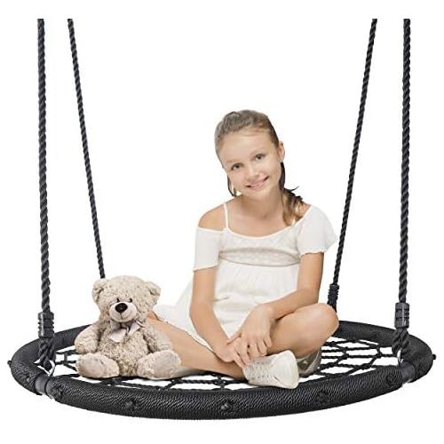  [아마존베스트]SUPER DEAL Largest 48 Web Tree Swing Set - Extra Large Platform - 360 Rotate°- Adjustable Hanging Ropes - Attaches to Trees or Existing Swing Sets - for Multiple Kids or Adult