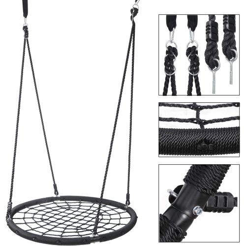  [아마존베스트]SUPER DEAL Largest 48 Web Tree Swing Set - Extra Large Platform - 360 Rotate°- Adjustable Hanging Ropes - Attaches to Trees or Existing Swing Sets - for Multiple Kids or Adult