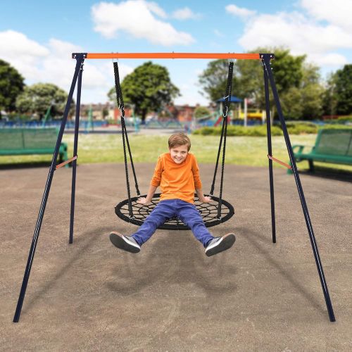  [아마존베스트]SUPER DEAL Extra Large Heavy Duty All-Steel All Weather A-Frame Swing Frame Set Metal Swing Stand, 72 Height 87 Length, Fits for Most Swings, Fun for Kids (Swing Frame)