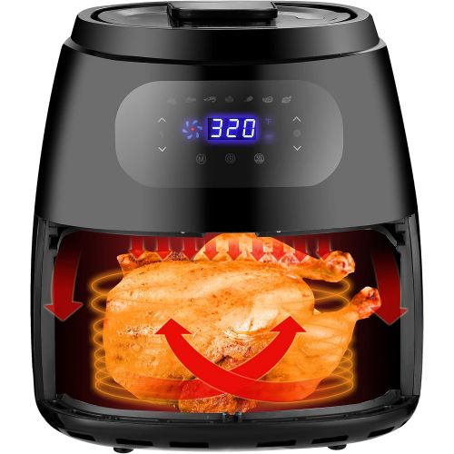  [아마존베스트]SUPER DEAL Pro 1700W Digital Air Fryer 7.6 Quart Extra Large Capacity Oven Cooker with 7 Cooking Presets Auto Shut off & Timer Dishwasher Safe Parts Recipes & CookBook