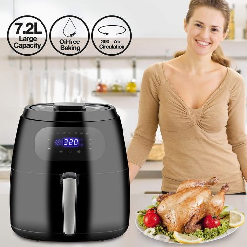  [아마존베스트]SUPER DEAL Pro 1700W Digital Air Fryer 7.6 Quart Extra Large Capacity Oven Cooker with 7 Cooking Presets Auto Shut off & Timer Dishwasher Safe Parts Recipes & CookBook