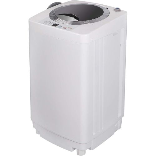  SUPER DEAL Upgraded Portable Full-Automatic Washing Machine Spacious Load Compact Washer - Built-in Drain Pump and Long Hose (Pro)