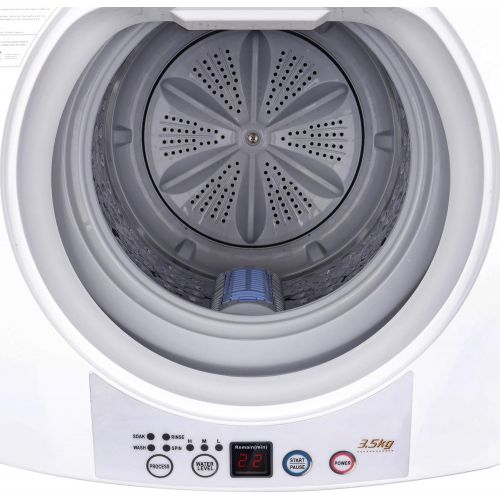  SUPER DEAL Upgraded Portable Full-Automatic Washing Machine Spacious Load Compact Washer - Built-in Drain Pump and Long Hose (Pro)