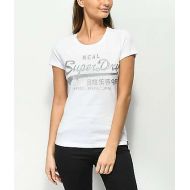 SUPERDRY Superdry Vintage Logo Embossed Glitter White T-Shirt