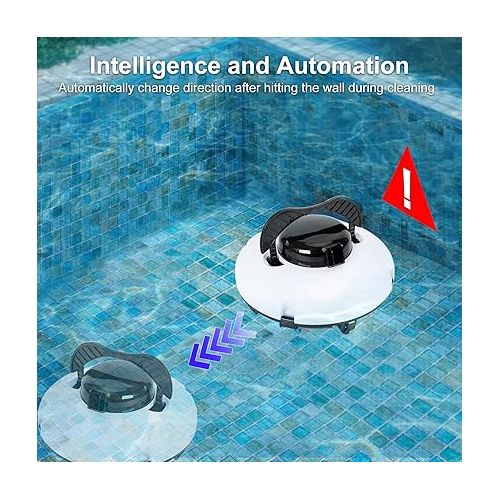  SUPERFASTRACING Cordless Robotic Pool Cleaner for Under Ground/Above Ground Pool with 5200mAh Large-Capacity Battery Up to 120Mins Runtime