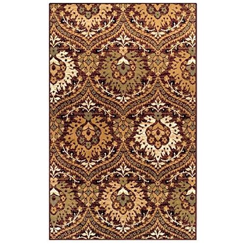  Superior Designer Augusta Collection Area Rug - Modern Area Rug, 8 mm Pile, Scalloped Floral Design with Jute Backing, Red, 4 x 6