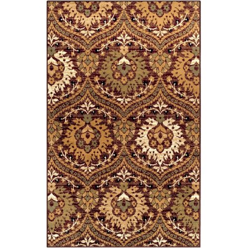  Superior Designer Augusta Collection Area Rug - Modern Area Rug, 8 mm Pile, Scalloped Floral Design with Jute Backing, Red, 4 x 6