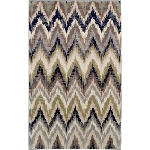  Superior Zigzag Collection Area Rug, 8mm Pile Height with Jute Backing, Designer Inspired Ikat Chevron Pattern, Fashionable and Affordable Woven Rugs, 8 x 10 Rug, Brown