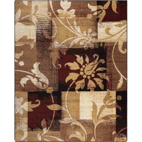  Superior Pastiche Collection Area Rug, 8mm Pile Height with Jute Backing, Chic Geometric Floral Patchwork Design, Fashionable and Affordable Woven Rugs - 8 x 10 Rug