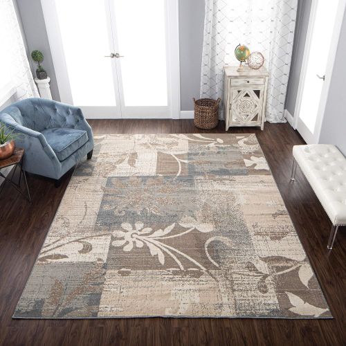  Superior Pastiche Collection Area Rug, 8mm Pile Height with Jute Backing, Chic Geometric Floral Patchwork Design, Fashionable and Affordable Woven Rugs - 8 x 10 Rug