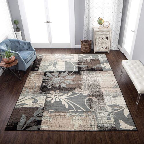  Superior Pastiche Collection Area Rug, 8mm Pile Height with Jute Backing, Chic Geometric Floral Patchwork Design, Fashionable and Affordable Woven Rugs - 8 x 10 Rug