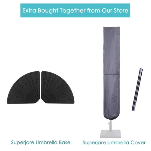 [아마존 핫딜]  [아마존핫딜]SUPERJARE 10 Ft Offset Hanging Umbrella, Crank Lift & 5 Lock Positions, 360° Rotation, Outdoor Patio Cantilever with Tilt Canopy - Beige