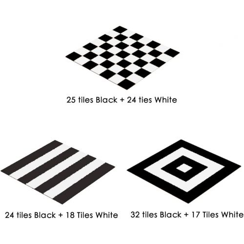  [아마존베스트]SUPERJARE Superjare Interlocking Floor Tiles, 16 Tiles EVA Foam Puzzle Mat with Borders - White and Black