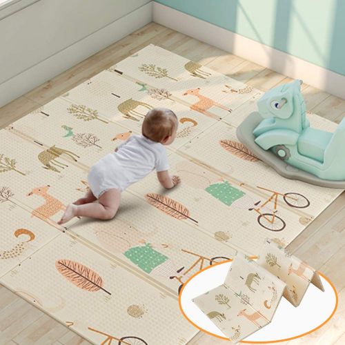  Visit the SUPERJARE Store Folding Baby Play Mat, Superjare Thick Reversible Portable Foam Playmat, Unisex Playroom & Nursery Mat for Infants, Toddlers & Kids, 76.8 Inches x 58 Inches