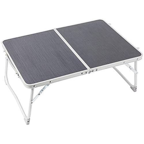  [아마존베스트]Foldable Laptop Table, Superjare Bed Desk, Breakfast Serving Bed Tray, Portable Mini Picnic Table & Lightweight, Folds in Half with Inner Storage Space - Dark Gray