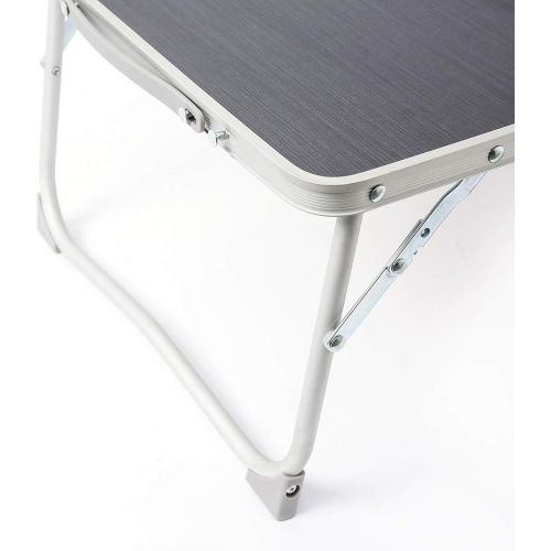  [아마존베스트]Foldable Laptop Table, Superjare Bed Desk, Breakfast Serving Bed Tray, Portable Mini Picnic Table & Lightweight, Folds in Half with Inner Storage Space - Dark Gray