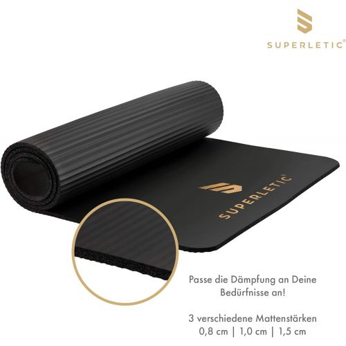  [아마존베스트]Superletic Gymnastics Mat Non-Slip Fitness Mat 3 Mat Thicknesses for Fitness, Gymnastics, Pilates, Yoga, Skin-friendly Sports Mat 180 x 60 cm