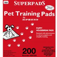 SUPERPADS Superpads Original 22 x 23-Inch Pet Training Pads, 200-Pack