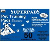 SUPERPADS Superpads X-Large Maximum Absorbency 28 x 36-Inch Pet Training Pads, 50-Pack