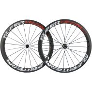 Superteam Carbon Fiber Road Bike Wheels 700C Clincher Wheelset 50mm Matte 23 Width