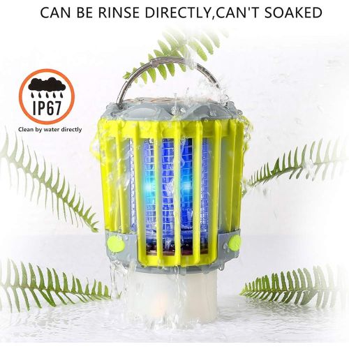  [아마존베스트]SUPOLOGY Camping Lantern with Bug Zapper,IP67 Waterproof 4 Lighting Modes Dimmable USB Rechargeable for Home,Camping,Hiking,Fishing,Emergency