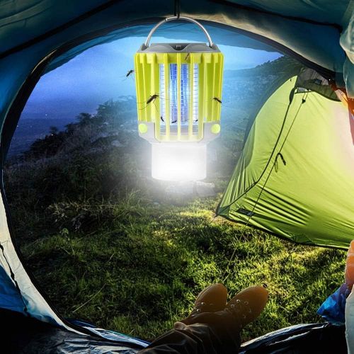  [아마존베스트]SUPOLOGY Camping Lantern with Bug Zapper,IP67 Waterproof 4 Lighting Modes Dimmable USB Rechargeable for Home,Camping,Hiking,Fishing,Emergency