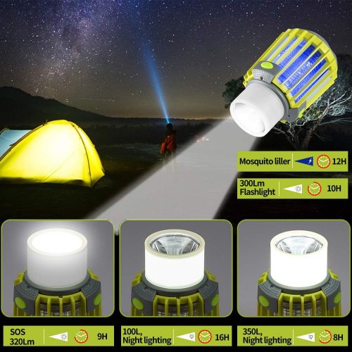  SUPOLOGY Camping Lantern Camping Accessories, IP67 Waterproof Rechargeable with Flashlights 4 Lighting Modes Dimmable Emergency LED Light for Home Party, Yard, Camping, Hiking, Fishing, Hur