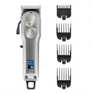 SUPRENT Cordless & Corded Hair Clippers for Men Professional Hair Cutting Kit with 2000mAh Lithium Ion, Titanium Ceramic Blade, Hair Trimmer with Lock-In Length (Silver)