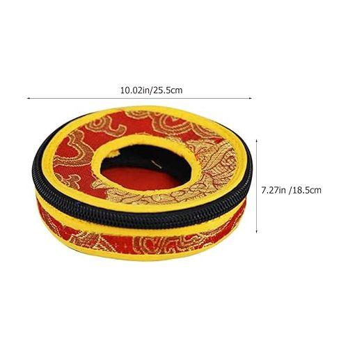  SUPVOX Tibetan Tingsha Cymbal Bell Storage Bag Meditation Chime Bells Zipper Yoga Bell Chimes Carry Case or Buddhist Tingsha Symbols