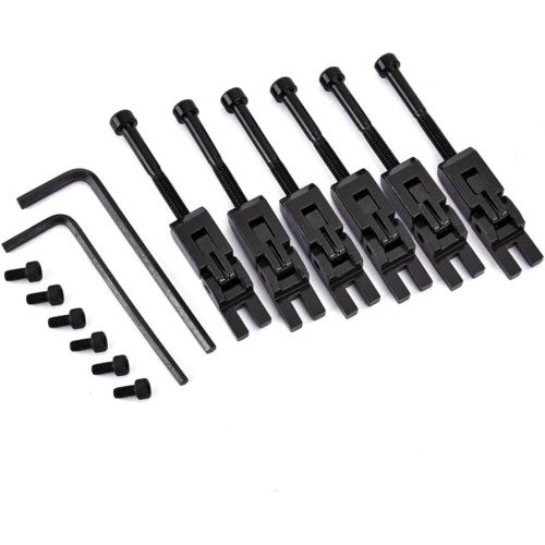  [아마존베스트]SUPVOX Set of 6 Double Locking Systyem Locked Saddles for Floyd Rose Guitar Tremolo Bridge with String Lock Screws