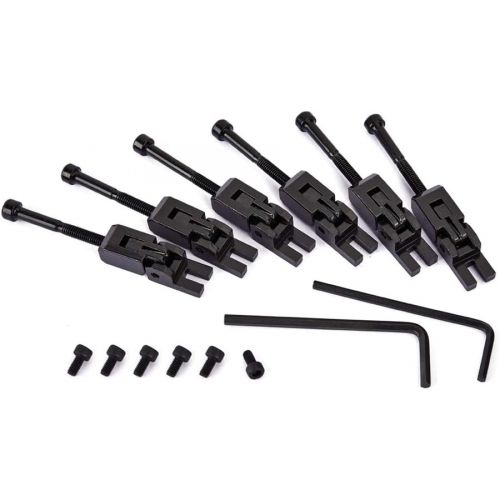  [아마존베스트]SUPVOX Set of 6 Double Locking Systyem Locked Saddles for Floyd Rose Guitar Tremolo Bridge with String Lock Screws