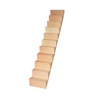 SUPVOX Wooden Dollhouse Stairs Miniature Doll Staircase Ladder Stairway Model Without Handrail for Mini House Scene Fairy Garden Ornament Toy Accessories 1PC 1/12