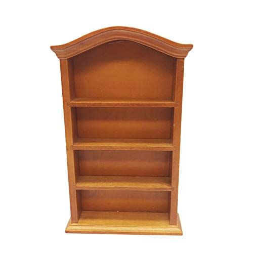  SUPVOX Wood Dollhouse Furniture Mini Bookcase Decorative Miniature Furniture Accessories for Boys Girls Play House Toy