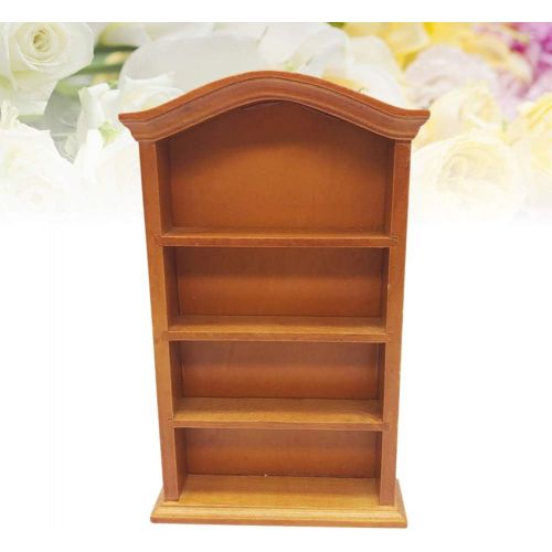  SUPVOX Wood Dollhouse Furniture Mini Bookcase Decorative Miniature Furniture Accessories for Boys Girls Play House Toy