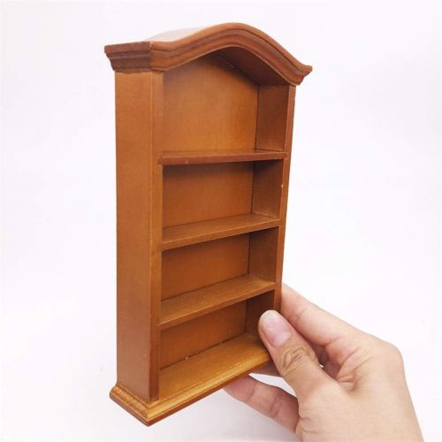  SUPVOX Wood Dollhouse Furniture Mini Bookcase Decorative Miniature Furniture Accessories for Boys Girls Play House Toy