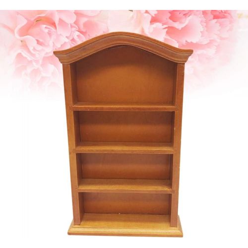  SUPVOX Wood Dollhouse Furniture Mini Bookcase Decorative Miniature Furniture Accessories for Boys Girls Play House Toy