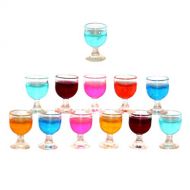 SUPVOX 1:12 Wine Glasses Miniature Resin Mini Beer Cups Drinking Water Cups Model Dollhouse Ornament Kitchen Miniatures Accessories 12pcs