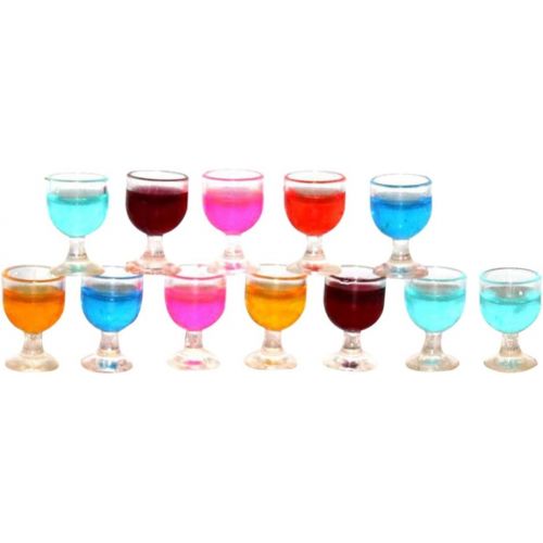  SUPVOX 1:12 Wine Glasses Miniature Resin Mini Beer Cups Drinking Water Cups Model Dollhouse Ornament Kitchen Miniatures Accessories 12pcs