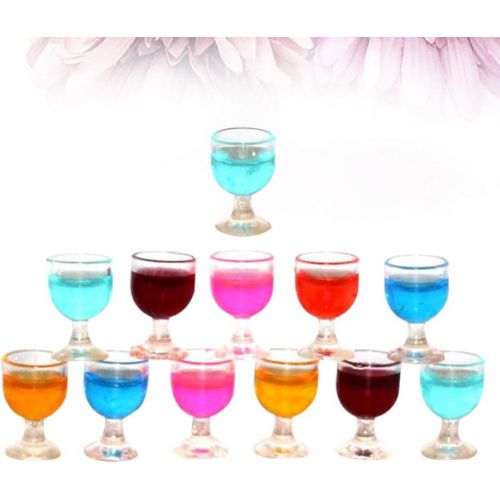  SUPVOX 1:12 Wine Glasses Miniature Resin Mini Beer Cups Drinking Water Cups Model Dollhouse Ornament Kitchen Miniatures Accessories 12pcs