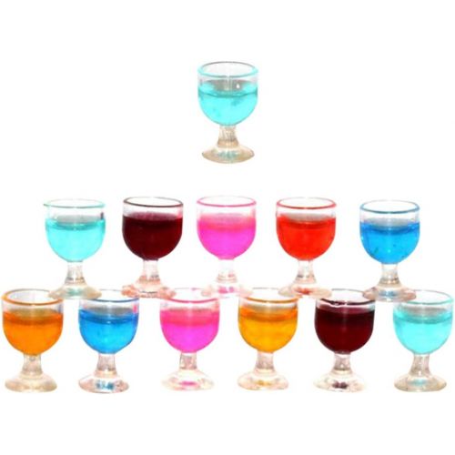  SUPVOX 1:12 Wine Glasses Miniature Resin Mini Beer Cups Drinking Water Cups Model Dollhouse Ornament Kitchen Miniatures Accessories 12pcs