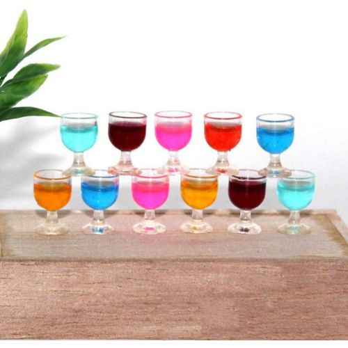  SUPVOX 1:12 Wine Glasses Miniature Resin Mini Beer Cups Drinking Water Cups Model Dollhouse Ornament Kitchen Miniatures Accessories 12pcs