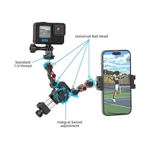  SUREWO Aluminum Fence Mount for Gopro,iPhone, Phone, AKASO, DJI Osmo Action 4/3/2, Insta360,Mevo Start for Baseball Softball Tennis Recording, Cameras Net Chain Link Fence Clip Mount Holder