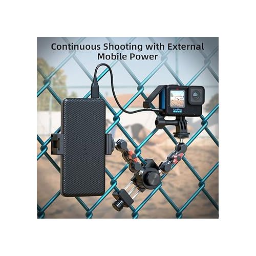  SUREWO Aluminum Fence Mount for Gopro,iPhone, Phone, AKASO, DJI Osmo Action 4/3/2, Insta360,Mevo Start for Baseball Softball Tennis Recording, Cameras Net Chain Link Fence Clip Mount Holder