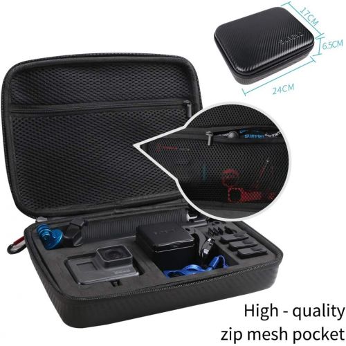  [아마존베스트]SUREWO Surface-Waterproof Carrying Case Compatible with GoPro Hero 7/(2018)/6/5/4 Black,Hero 3+,DJI Osmo Action,AKASO/Campark/YI Action Camera and More (Medium)